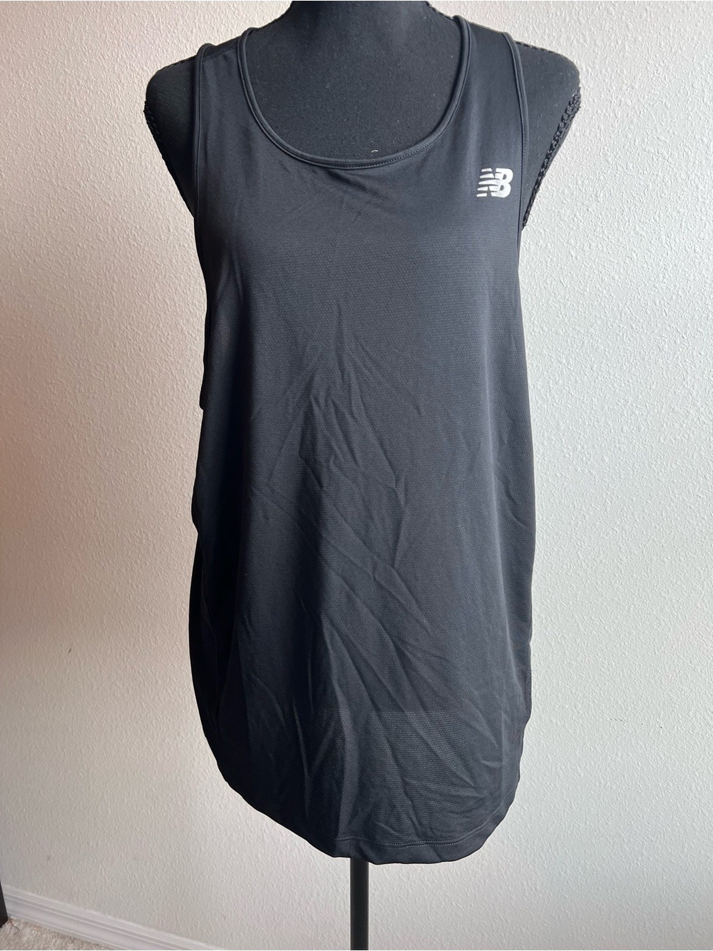 New Balance Black Athletic Men’s Tank Top with White Logo